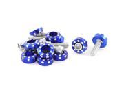 Unique Bargains 10 Pcs Blue Motorcycle License Plate Bolt Screw 4mm Thread Dia