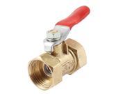 Unique Bargains Red Lever Handle 15mm 3 8 PT Female to Female Thread Brass Gas Ball Valve