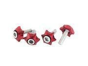 Cars Vehicles License Plate Bolts Screws Decor Red Silver Tone 4 Pcs