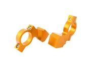 2 Pcs Gold Tone Aluminum Motorcycle Rearview Mirror Bracket Holder 10mm