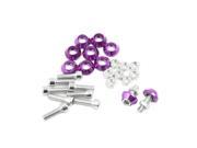 Unique Bargains 10 Pcs Purple Cone Head Motorcycle Car License Plate Bolt Screw 6mm Thread Dia