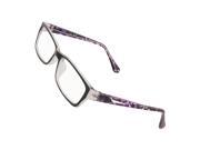 Ladies Black Purple Plastic Arms MC Lens Plano Spectacles Glasses