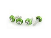 4 Pcs Green Round Shape Auto Car Motorcycle License Plate Frame Screw