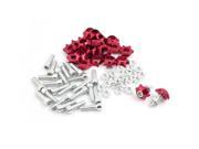 Unique Bargains 25 Pcs 6mm Thread Dia License Plate Frame Mounting Screws Red for Motorcycle Car