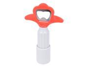 Unique Bargains Home Multipurpose White Red Plastic Shell Bottle Opener Beer Can Cap Tool