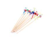 Unique Bargains Bamboo Ear Pick Spoon Curette Ear Wax Remover Cartoon Doll Decor 8 Pcs