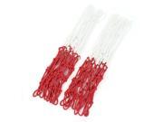 Unique Bargains 2 Pcs 15.7 Long All Weather Nylon Basketball Nets White Red