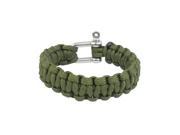 Unique Bargains Stainless Steel Shackle Survival Bracelet Army Green for Outdoor Activities