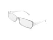 Unique Bargains Woman White Plastic Arm Full Rim Clear Lens Plano Glasses