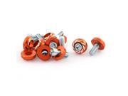 21mm Height Orange Cap License Plate Frame Bolts Screw Decor 10pcs for Motorbike