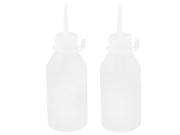 100mL Plastic Chemical Liquid Oil Storage Squeeze Bottle Dispenser White 2Pcs