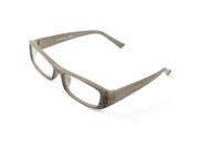 Gray Plastic Arms Full Rim Clear Lens Plano Glasses for Women