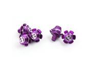 5pcs Purple Flower Shaped Smile Face Print License Plate Bolts Screws Decor