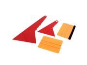 Unique Bargains 4pcs Red Orange Plastic Window Wrapping Film Tint Installation Scraper Tool
