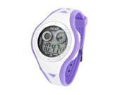 Month Date Day Alarm LCD Display Wrist Sports Watch Purple White for Children