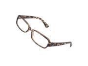 Unique Bargains Unique Bargains Women Leopard Printed Carved Arms Plain Plano Glasses Spectacles Eyewear