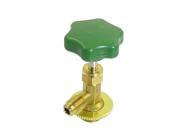 Unique Bargains Air Conditioner Gold Tone Green Metal Can Tap Valve w Gasket