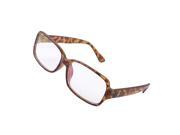 Unique Bargains Unique Bargains Chocolate Color Zebra Stripe Arm Full Frame Multi Coated Lens Lady Plain Glasses