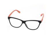 Unique Bargains Plastic Arm Single Bridge Clear Lens Plain Glasses Eyeglasses Spectacles Orange