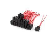 Unique Bargains Car Red Black Plastic Shell Two Wired Audio Inline ATC Fuse Holder 20pcs