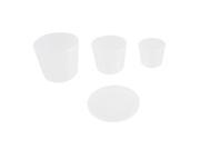 Unique Bargains Laboratory Clear White Graduated Measurment Mug Cups Set 3 Pcs