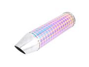 Motorcycle Colorful Check Prints Stainless Steel 45mm Inlet Exhaust End Muffler