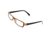 Unique Bargains Orange Black Plastic Full Frame Clear Rectangular Lens Plain Glasses