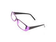 Unique Bargains Women Clear Lens Purple Black Plastic Single Bridge Plain Glasses Spectacles