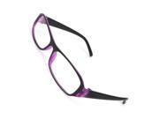 Unique Bargains Lady Purple Plastic Full Rim Clear Lens Plano Plain Glasses