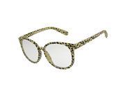 Animal Print Yellow Black Plastic Frame Lady Spectacles