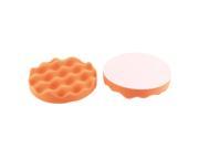 2Pcs Durable Practical Car Wash Sponge Wave Buffing Pad Orange