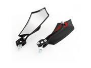 2PCS Black Red Casing Rotatable Rearview Blind Spot Mirrors for Motorcycle