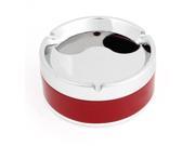 Safety Airtight Cigarette Smoking Ashtray Red Silver Tone for Restaurant
