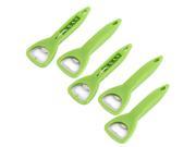 Unique Bargains Opening Tool Plastic Grip Metal Corkscrew Wine Beer Bottle Opener Green 5pcs