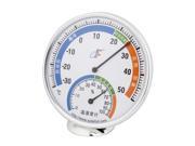 Unique Bargains Indoors Measure Metal Shell Round Dial Mini Thermometer Hygrometer 30°C~60°C