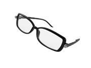 Unique Bargains Women Black Plastic Full Rim Plano Glasses Spectacles Rifor