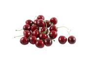 20 Pcs Artificial Fake Plastic Cherry Party Table Fruit Food Ornament Red Green