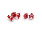 Unique Bargains 5pcs 24mm Long 8mm Thread Dia License Plate Frame Bolt Screws Red for Motorcycle