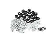 Unique Bargains 25 Pcs 6mm Thread Dia License Plate Frame Screw Bolt Caps Black for Motorcycle