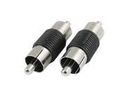 Unique Bargains 2pcs Replacement RCA Male to Male Audio Video AV Connector Adapter