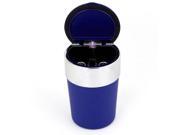 Portable Plastic Smokeless Ashtray for Car with Blue Light Blue Silver Tone
