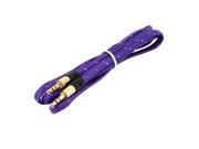 Purple 3.5mm Plug Male to Male Stereo Audio Headphone AUX Flat Cable 1M