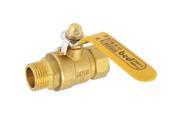 Unique Bargains Yellow Plastic Coated Handle Single Lever 1 2PT M F Threaded Brass Ball Valve