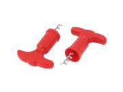 2Pcs T Shape Grip Corkscrew Red Beer Rotating Wine Bottle Opener