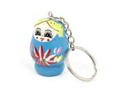 Painted Wood Matryoshka Russian Nesting Doll Pendant Keyring