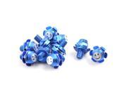 Unique Bargains 10pcs Blue Flower Shape Motorcycle Car License Plate Bolts Screws 8mm Thread Dia