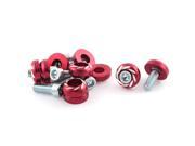 Unique Bargains 21mm x 17mm Motorcycle Motorbike Ornament License Plate Bolt Screw Red 10pcs