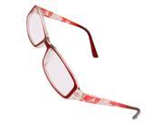 Lady Rectangle Wine Red Clear Plastic Arms Full Rim Spectacles Plain Glasses