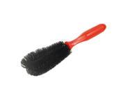 Plastic Handle Nylon Bristle Car Tire Wheel Spoke Brush Cleaner Black Red