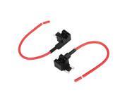 Unique Bargains Red Black Plastic Body Two Wired Fuse Holder Socket Base for Auto